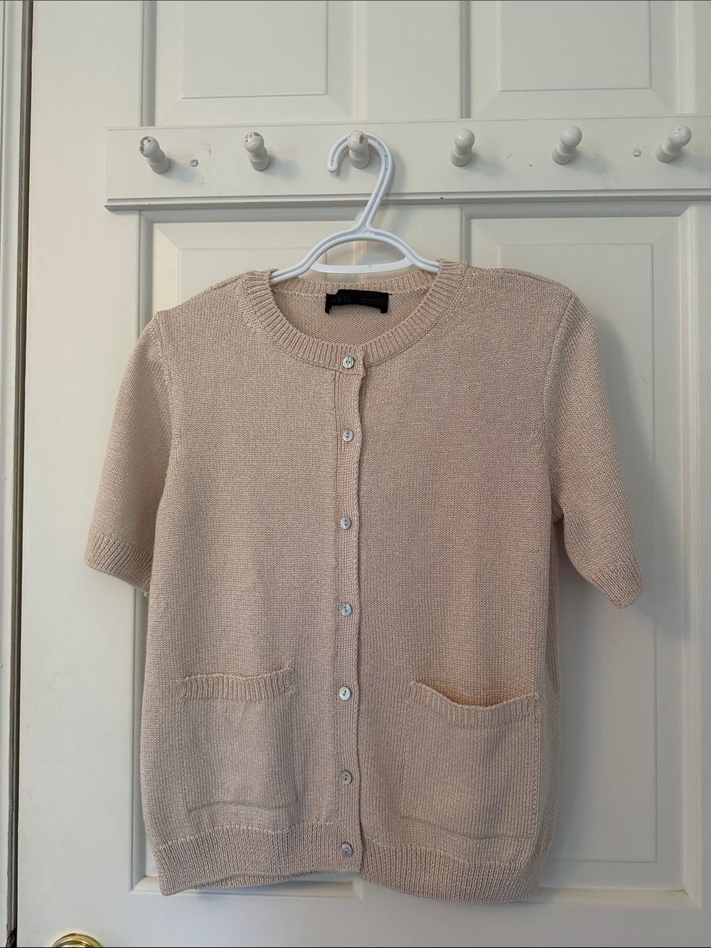 Ara Short-Sleeve Button Cardigan - Beige